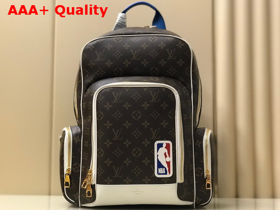 Louis Vuitton and NBA Backpack in Monogram Canvas and White Calf Leather Trim Replica