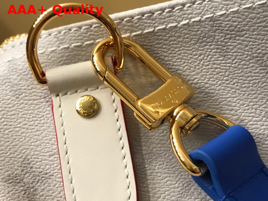 Louis Vuitton and NBA Keepall Bandouliere 55 White and Silver Monogram Canvas Replica