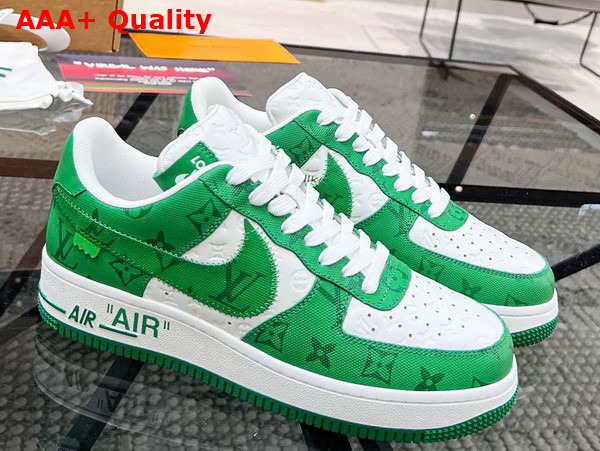 Louis Vuitton and Nike Air Force 1 by Virgil Abloh White Gym Green 1A9V9U Replica