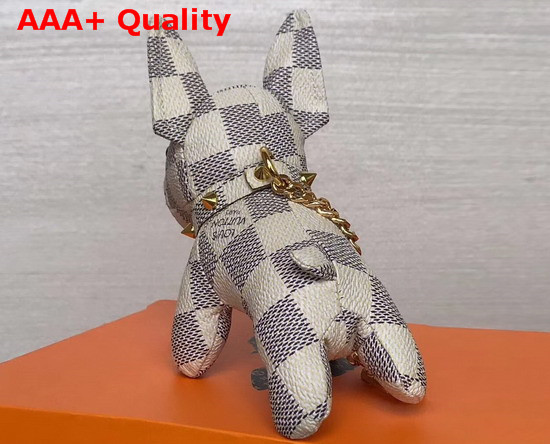 Louis Vuittong Fighting Dog Bag Charm in Damier Azur Canvas Replica