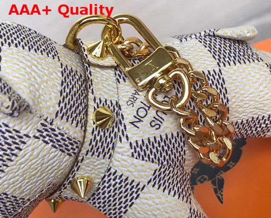 Louis Vuittong Fighting Dog Bag Charm in Damier Azur Canvas Replica