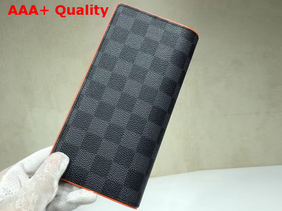 Louis Vuittonhhi Brazza Wallet Damier Graphite Coated Canvas Replica