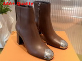 Louise Ankle Boot in Brown Calf Leather Replica