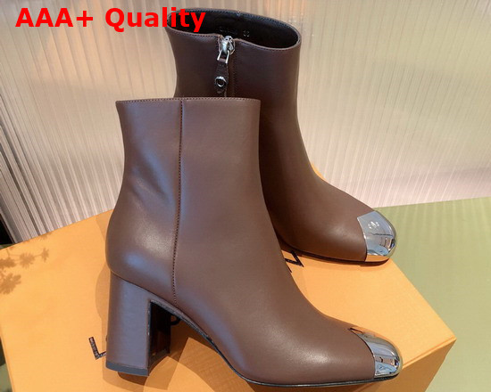 Louise Ankle Boot in Brown Calf Leather Replica