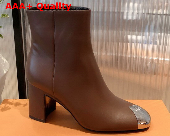 Louise Ankle Boot in Brown Calf Leather Replica