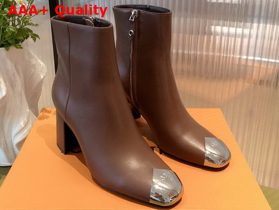 Louise Ankle Boot in Brown Calf Leather Replica