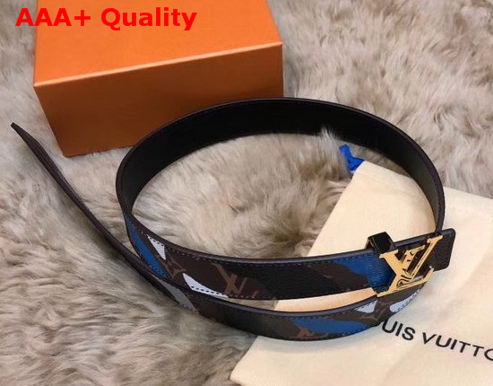 Lvxlol LV Iconic 30mm Reversible Belt Blue Silver M0254W Replica