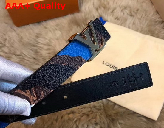 Lvxlol LV Iconic 30mm Reversible Belt Blue Silver M0254W Replica