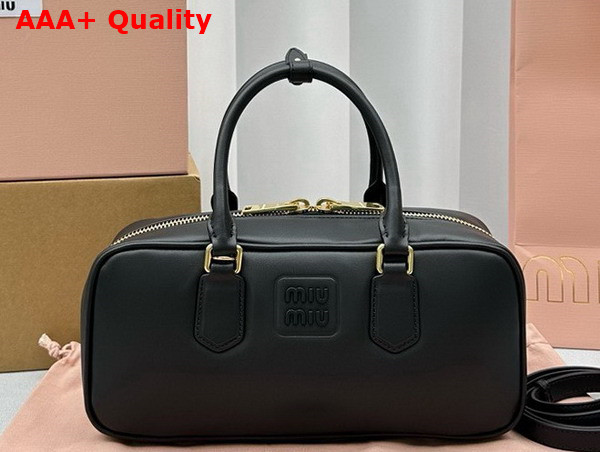 Miu Miu Arcadie Leather Bag in Black 5BB148 Replica