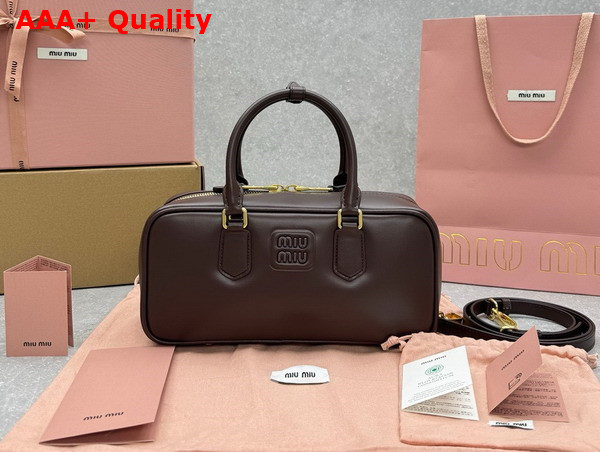 Miu Miu Arcadie Leather Bag in Briarwood 5BB148 Replica