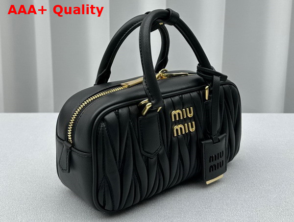 Miu Miu Arcadie Matelasse Nappa Leather Bag in Black 5BB142 Replica