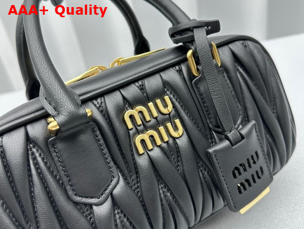 Miu Miu Arcadie Matelasse Nappa Leather Bag in Black 5BB142 Replica