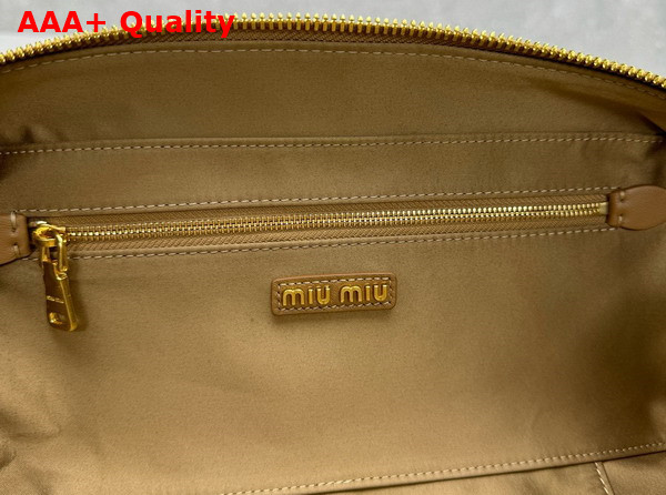 Miu Miu Arcadie Matelasse Nappa Leather Bag in Caramel 5BB148 Replica