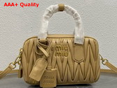 Miu Miu Arcadie Matelasse Nappa Leather Bag in Pineapple 5BB123 Replica
