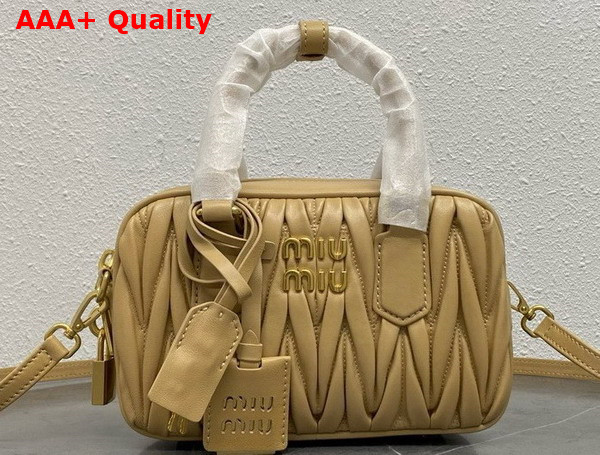 Miu Miu Arcadie Matelasse Nappa Leather Bag in Pineapple 5BB123 Replica