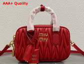 Miu Miu Arcadie Matelasse Nappa Leather Bag in Red 5BB123 Replica