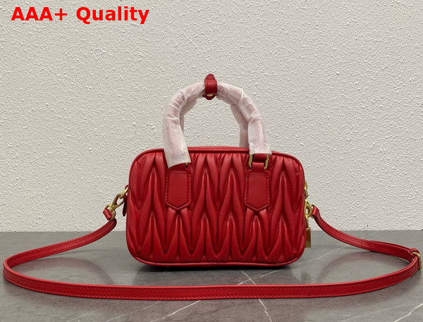 Miu Miu Arcadie Matelasse Nappa Leather Bag in Red 5BB123 Replica