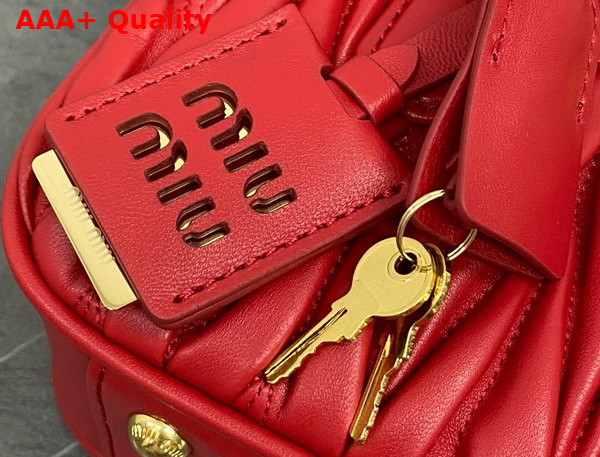 Miu Miu Arcadie Matelasse Nappa Leather Bag in Red 5BB123 Replica