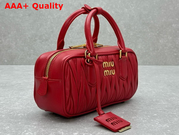 Miu Miu Arcadie Matelasse Nappa Leather Bag in Red 5BB142 Replica