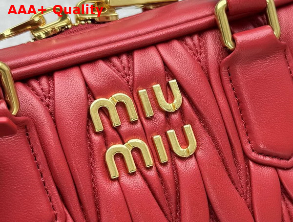 Miu Miu Arcadie Matelasse Nappa Leather Bag in Red 5BB142 Replica