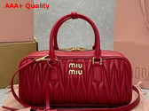 Miu Miu Arcadie Matelasse Nappa Leather Bag in Red 5BB148 Replica