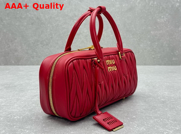 Miu Miu Arcadie Matelasse Nappa Leather Bag in Red 5BB148 Replica