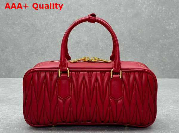 Miu Miu Arcadie Matelasse Nappa Leather Bag in Red 5BB148 Replica