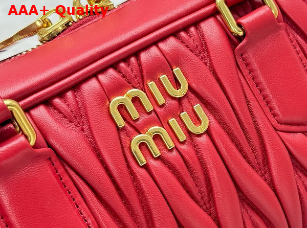 Miu Miu Arcadie Matelasse Nappa Leather Bag in Red 5BB148 Replica