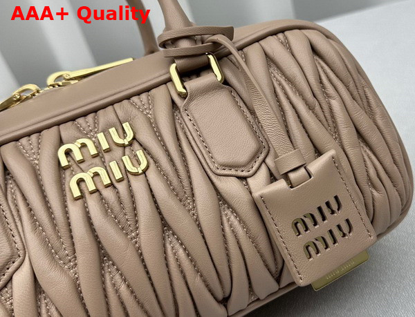 Miu Miu Arcadie Matelasse Nappa Leather Bag in Sand Beige 5BB148 Replica