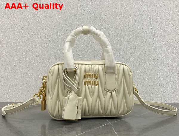 Miu Miu Arcadie Matelasse Nappa Leather Bag in White 5BB123 Replica