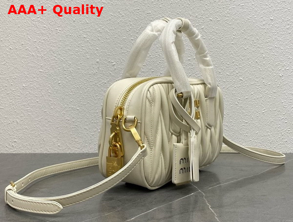 Miu Miu Arcadie Matelasse Nappa Leather Bag in White 5BB123 Replica