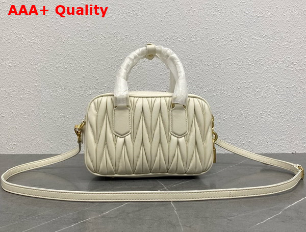 Miu Miu Arcadie Matelasse Nappa Leather Bag in White 5BB123 Replica