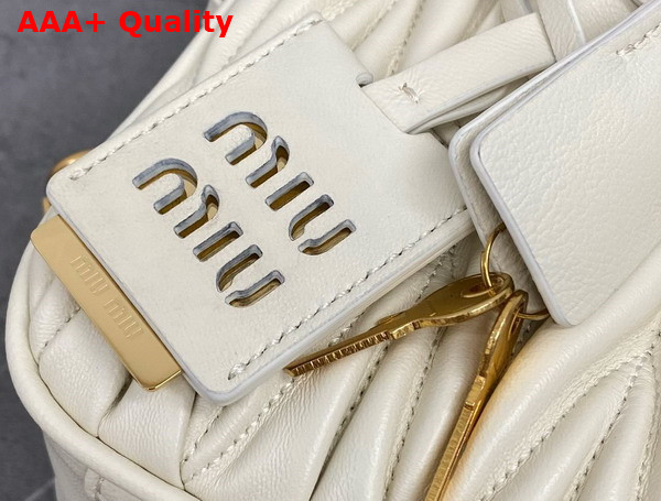 Miu Miu Arcadie Matelasse Nappa Leather Bag in White 5BB123 Replica