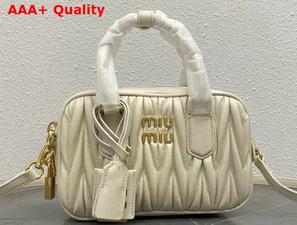 Miu Miu Arcadie Matelasse Nappa Leather Bag in White 5BB123 Replica