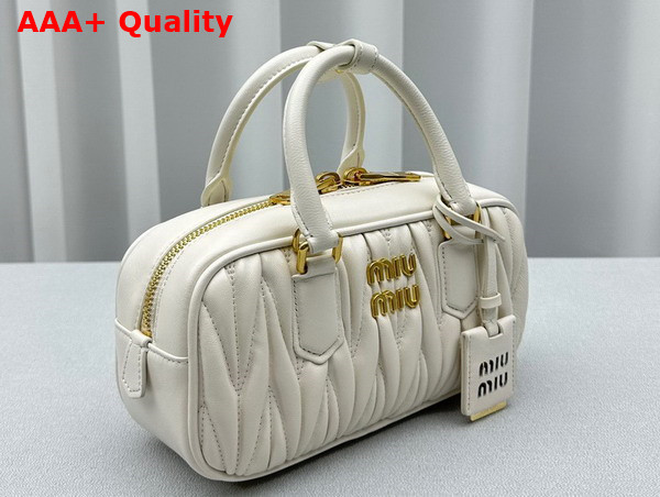 Miu Miu Arcadie Matelasse Nappa Leather Bag in White 5BB142 Replica