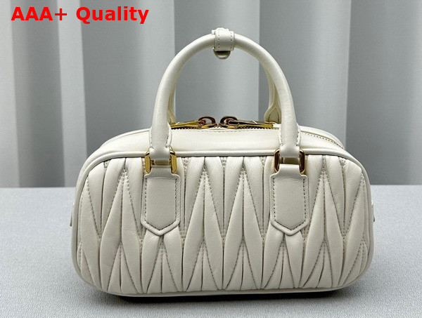 Miu Miu Arcadie Matelasse Nappa Leather Bag in White 5BB142 Replica