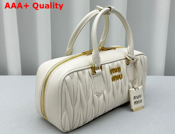 Miu Miu Arcadie Matelasse Nappa Leather Bag in White 5BB148 Replica