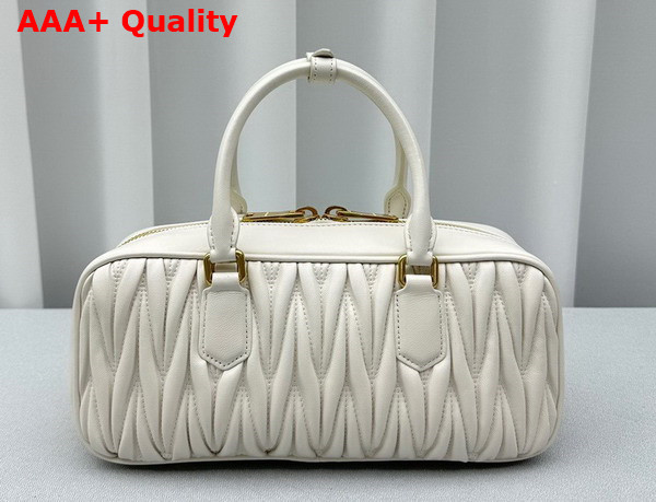 Miu Miu Arcadie Matelasse Nappa Leather Bag in White 5BB148 Replica