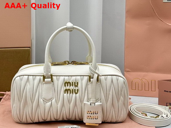 Miu Miu Arcadie Matelasse Nappa Leather Bag in White 5BB148 Replica