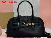 Miu Miu Aventure Nappa Leather Top Handle Bag in Black 5BB168 Replica