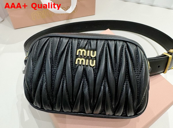 Miu Miu Belt with Matelasse Pouch in Black 5CC568 Replica