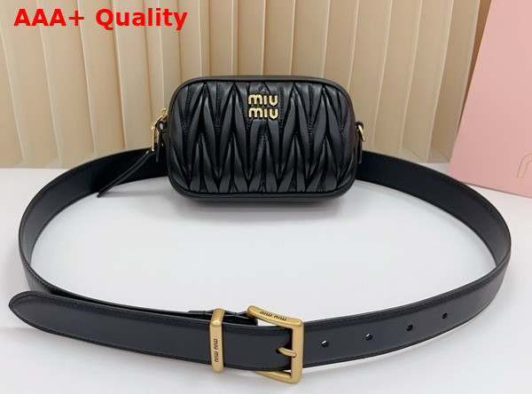 Miu Miu Belt with Matelasse Pouch in Black 5CC568 Replica