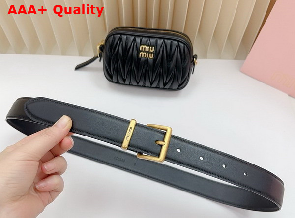 Miu Miu Belt with Matelasse Pouch in Black 5CC568 Replica