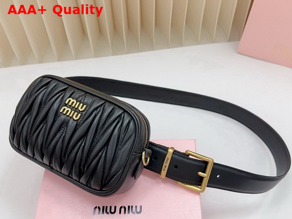 Miu Miu Belt with Matelasse Pouch in Black 5CC568 Replica