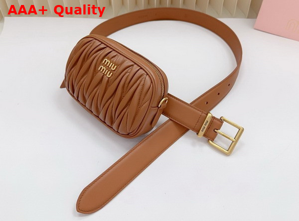 Miu Miu Belt with Matelasse Pouch in Caramel 5CC568 Replica