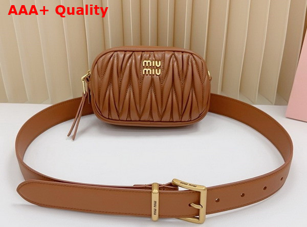 Miu Miu Belt with Matelasse Pouch in Caramel 5CC568 Replica