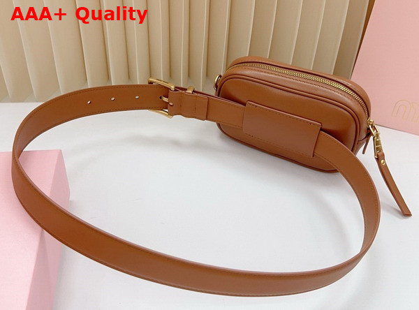 Miu Miu Belt with Matelasse Pouch in Caramel 5CC568 Replica