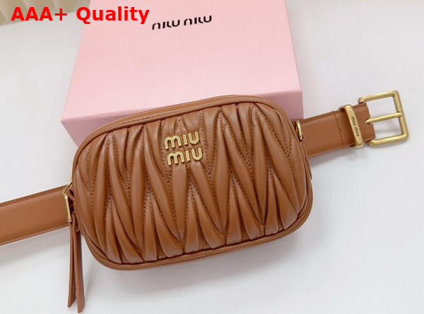 Miu Miu Belt with Matelasse Pouch in Caramel 5CC568 Replica