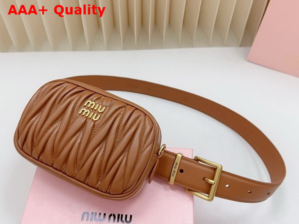 Miu Miu Belt with Matelasse Pouch in Caramel 5CC568 Replica