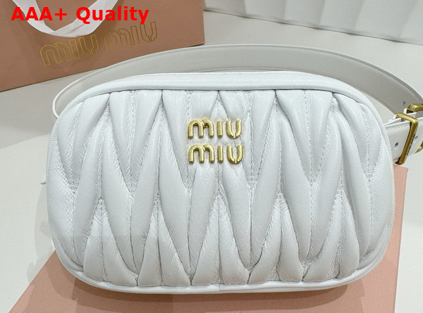 Miu Miu Belt with Matelasse Pouch in White 5CC568 Replica